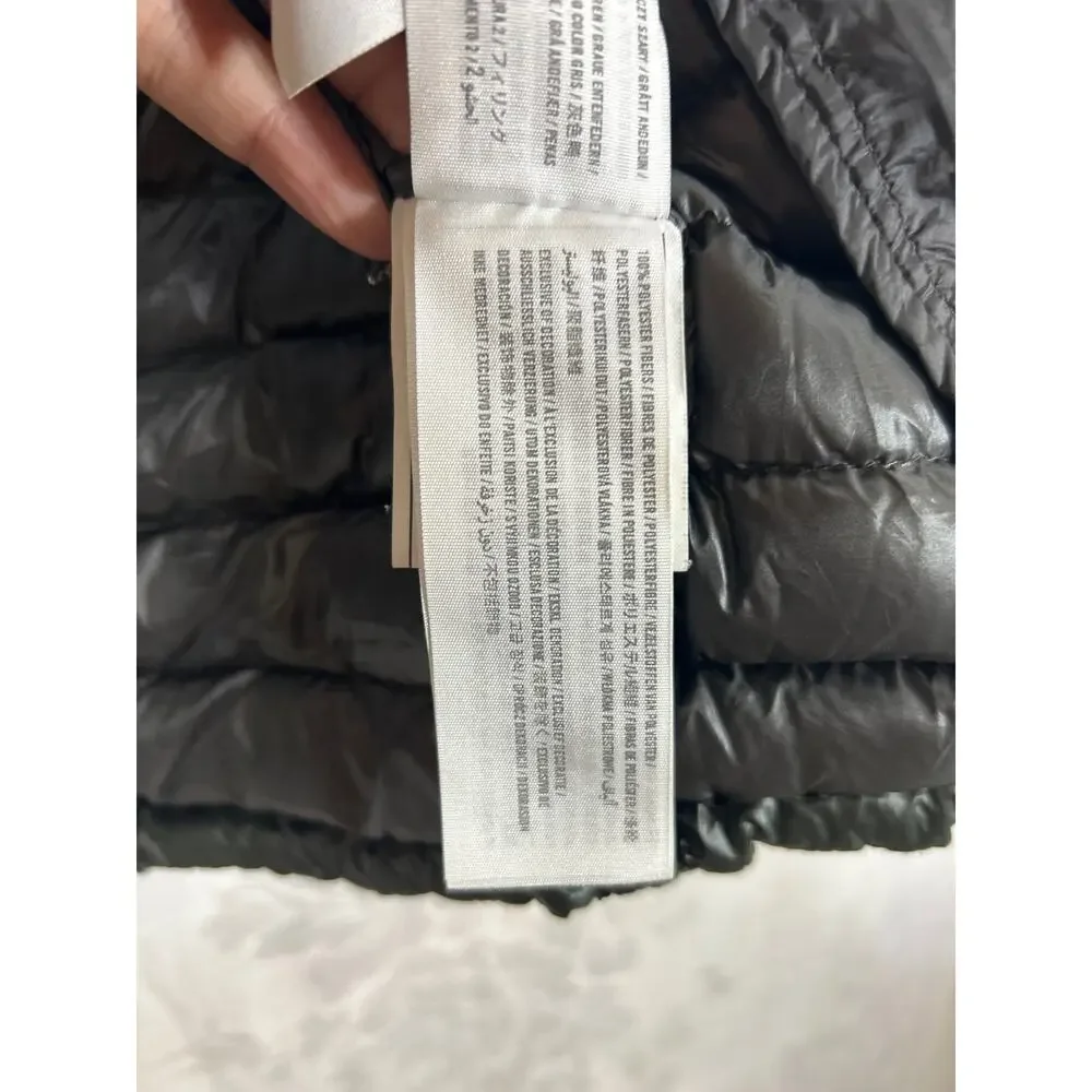 Abercrombie Fitch Jacket XL Full Zip Army Green Down Filled Quilted Hood Puffer - Picture 11 of 16